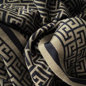 Balmain Green Merino wool monogram scarf